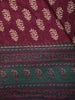 Dark Red Floral Designed Cotton Saree - Diadem