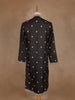 Black Floral Designed Cotton Kurta Set, With Pant