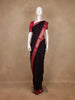 Black Floral Designed Cotton Saree - Diadem