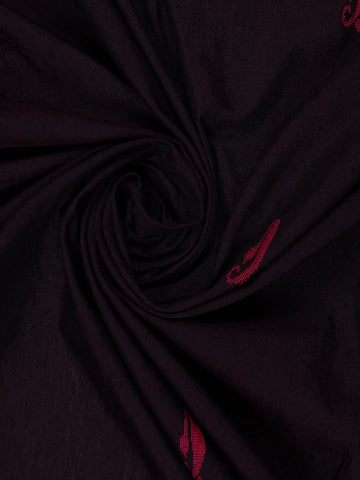 Black Floral Designed Cotton Saree - Diadem
