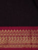 Black Floral Designed Cotton Saree - Diadem
