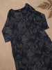 Dark Navy Blue Floral Printed Cotton Rayon Kurti