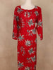 Red Floral Printed Cotton Kurti