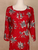Red Floral Printed Cotton Kurti