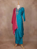 Blue Raw Silk Salwar Suit with Mirror Embroidery