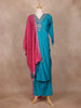 Blue Raw Silk Salwar Suit with Mirror Embroidery