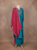Blue Raw Silk Salwar Suit with Mirror Embroidery