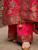 Pink Floral Embroidered Crepe Palazzo Salwar Suit