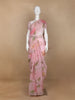 Pale Pink Floral Designed Organza Saree