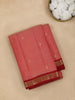 Onion Pink Stripes Woven Pure Kanchipuram Silk Saree - Diadem