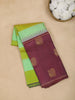 Green and Yellow Stripes Woven Pure Kanchipuram Silk Saree - Diadem