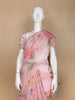 Pale Pink Floral Designed Organza Saree
