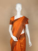 Orange Semi Tussar Silk Plain Saree