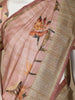 Pale Pink Floral Designed Semi Tussar Silk Saree