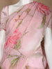 Pale Pink Floral Designed Organza Saree