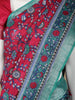 Dark Red Floral Designed Cotton Saree - Diadem