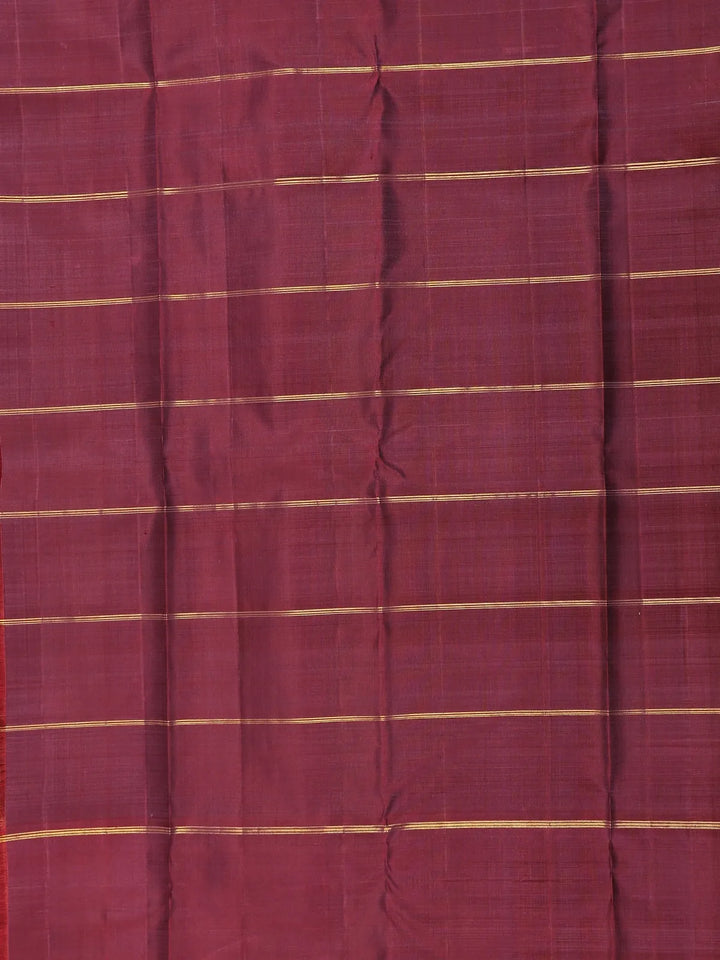 Green and Yellow Stripes Woven Pure Kanchipuram Silk Saree - Diadem