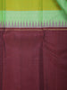 Green and Yellow Stripes Woven Pure Kanchipuram Silk Saree - Diadem