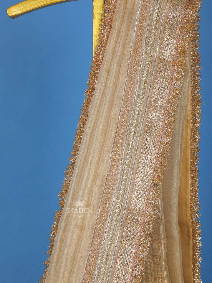 Gold Party Wear Tissue Saree - Diadem