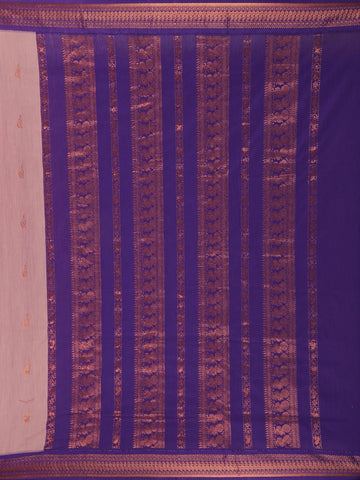 Light Mauve Pink Floral Butta Motif Cotton Saree - Diadem