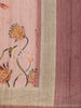 Pale Pink Floral Designed Semi Tussar Silk Saree