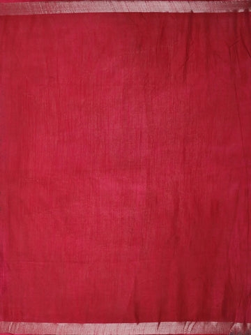 Dark Red Floral Designed Cotton Saree - Diadem