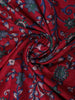 Dark Red Floral Designed Cotton Saree - Diadem