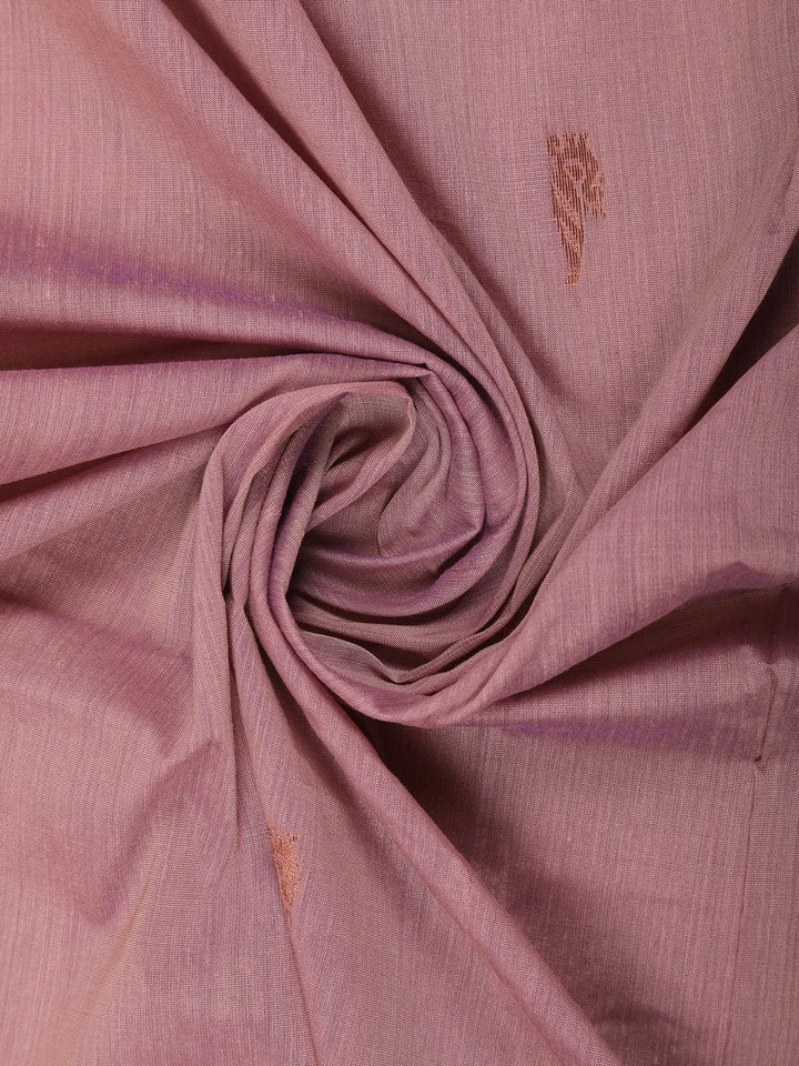 Light Mauve Pink Floral Butta Motif Cotton Saree - Diadem