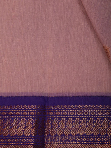 Light Mauve Pink Floral Butta Motif Cotton Saree - Diadem