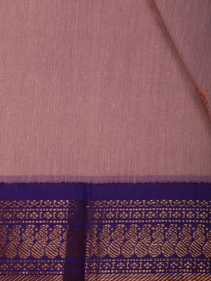 Light Mauve Pink Floral Butta Motif Cotton Saree - Diadem