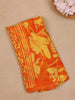 Orange Floral Printed Georgette Saree With Matching Blouse