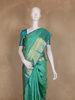 Sea Green Floral Design Kanchipuram Silk Saree