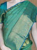Sea Green Floral Design Kanchipuram Silk Saree