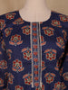 Dark Blue Floral Designed Cotton Salwar Suit - Diadem