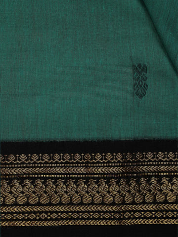 Green Floral Designed Cotton Saree - Diadem
