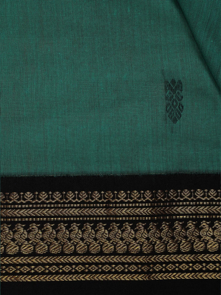 Green Floral Designed Cotton Saree - Diadem