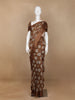 Brown Floral Designed Chanderi Cotton Saree