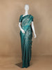 Teal Green Floral Butta Art Silk Saree