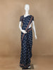 Blue Leaf Designed Cotton Saree - Diadem