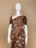Brown Floral Designed Chanderi Cotton Saree