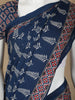 Blue Leaf Designed Cotton Saree - Diadem