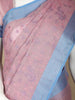 Pink Semi Banarasi Saree with Floral Designs on the body