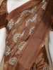 Brown Floral Designed Chanderi Cotton Saree