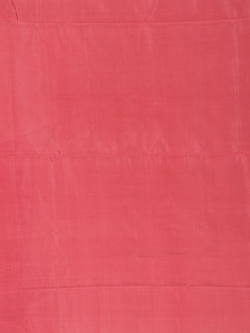 Coral Red Striped Design Soft Silk Saree - Diadem