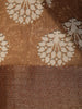 Brown Floral Designed Chanderi Cotton Saree