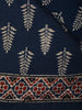Blue Leaf Designed Cotton Saree - Diadem