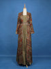 Olive Green Gown With Embroidered Mirror Work Jacket - Diadem