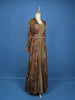 Olive Green Gown With Embroidered Mirror Work Jacket - Diadem