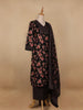 Black Floral Designed Cotton Salwar Suit - Diadem