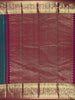 Teal Blue Floral Zari Woven Kanchipuram Silk Saree - Diadem